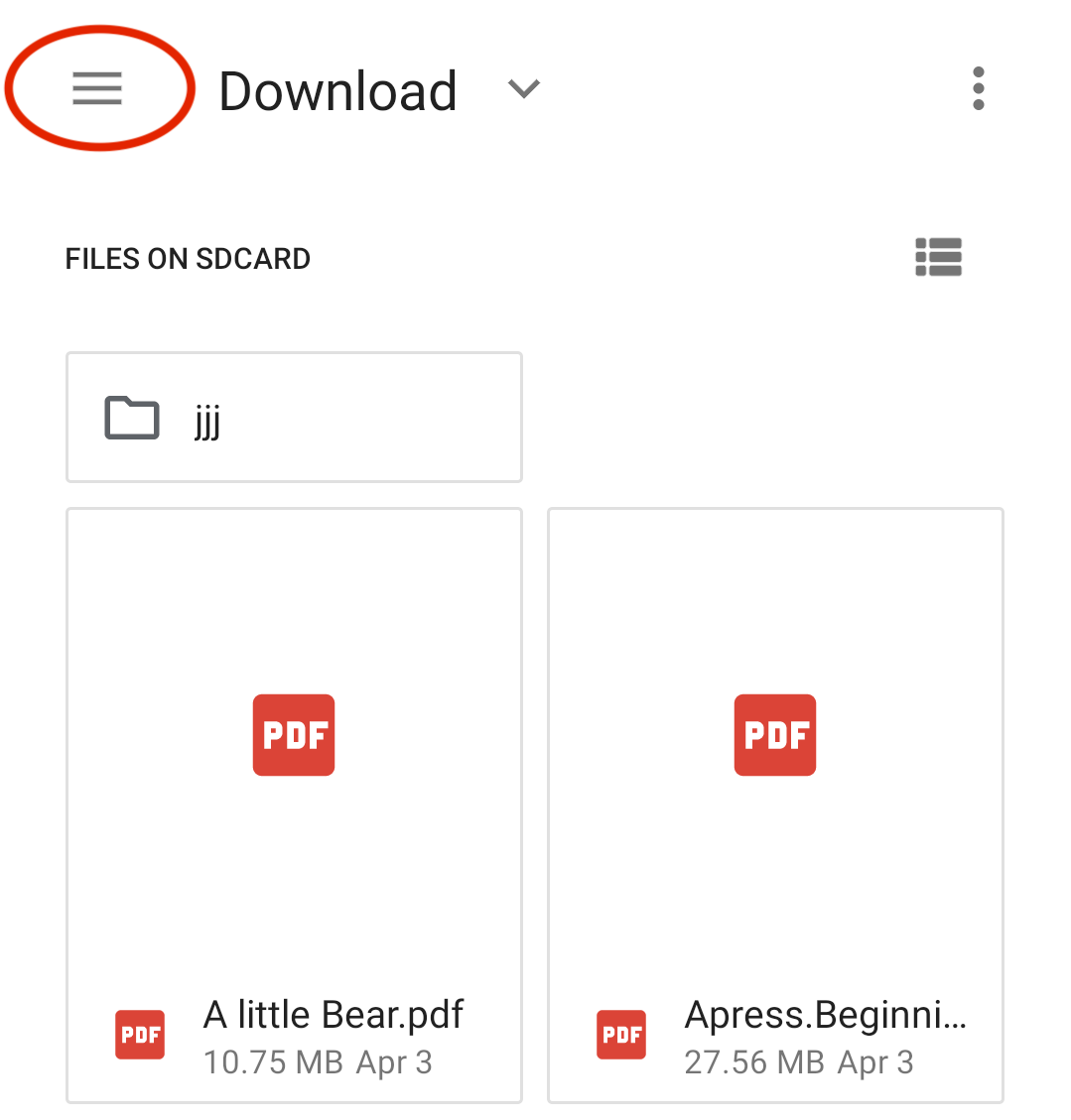 Das Android-Standortmenü öffnen