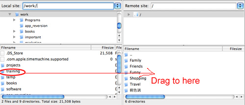 Dateien zu FE File Explorer hochladen