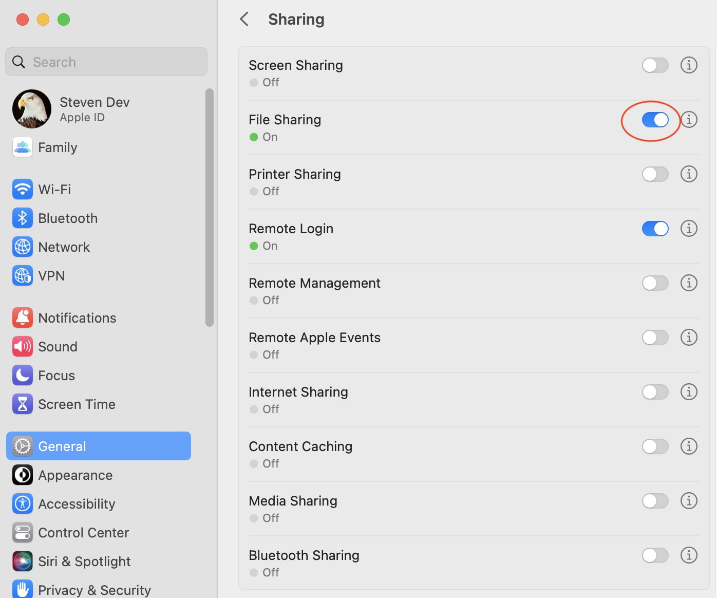 Dateifreigabe in macOS neu starten