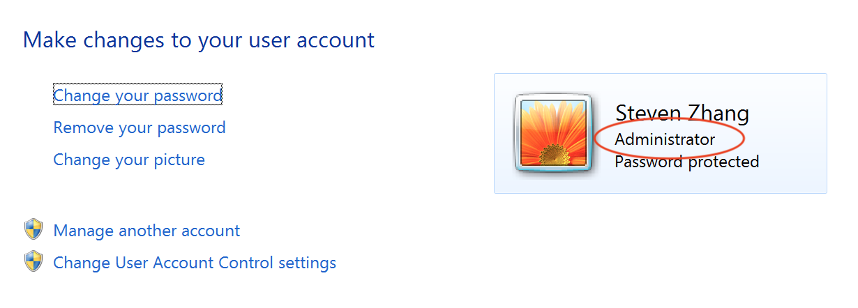 Benutzerkonten in Windows 7