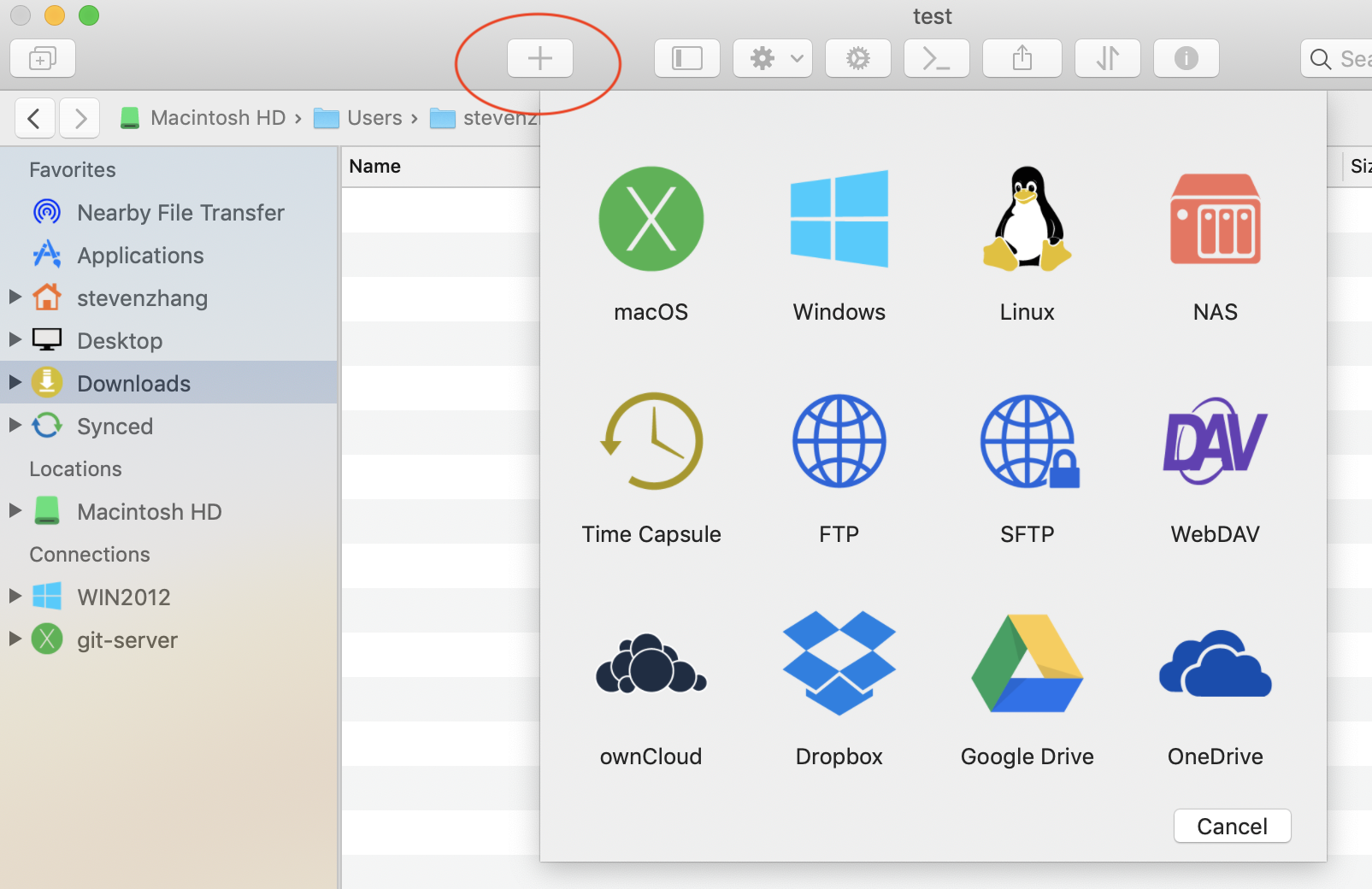 Network Neighborhood in FE File Explorer für macOS