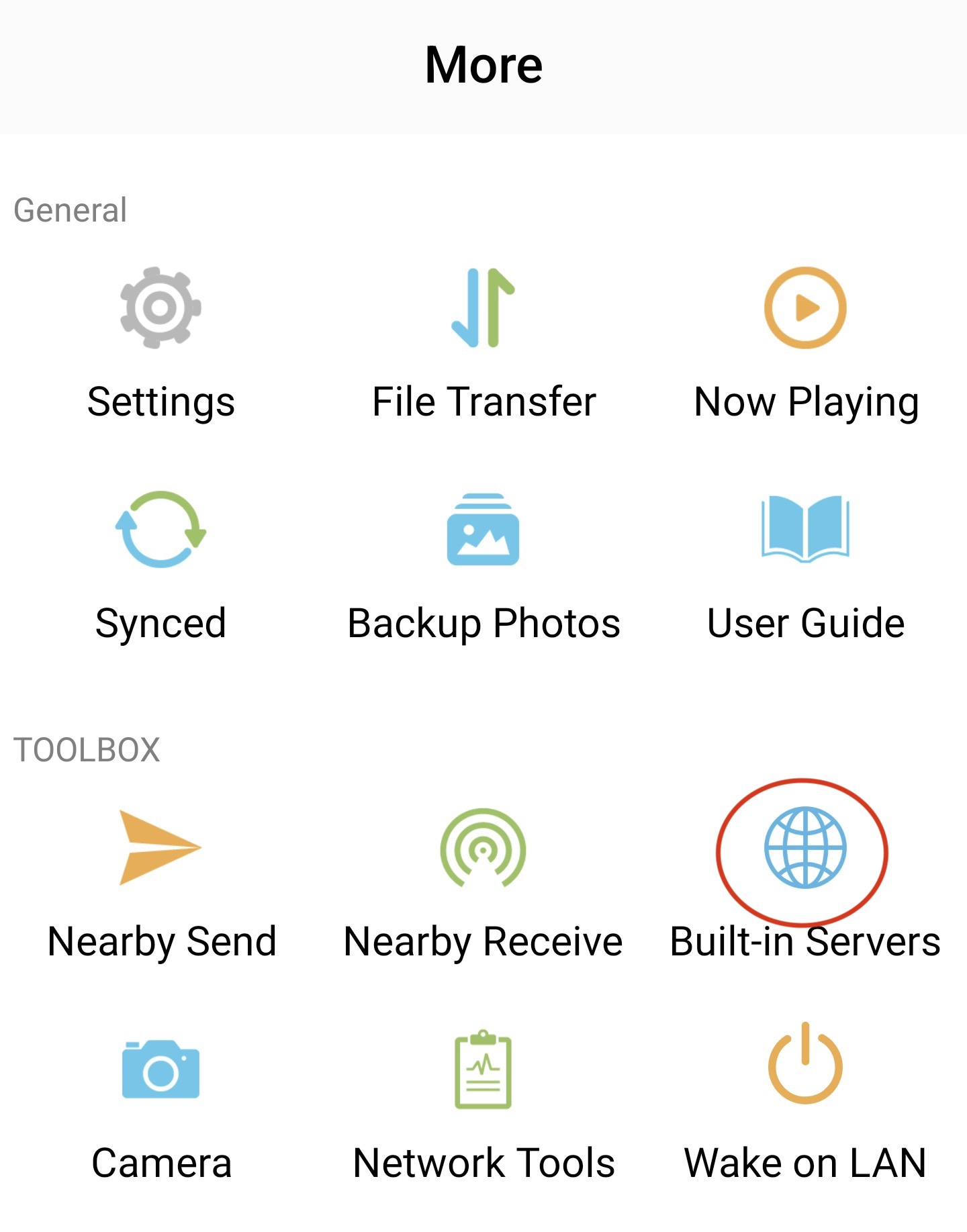 Owlfiles for Android で内蔵 FTP サーバーを開く