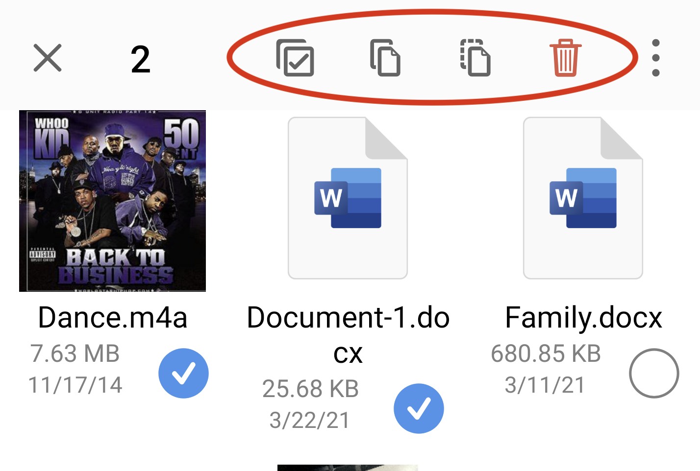 Dateiaktionen in Owlfiles für Android