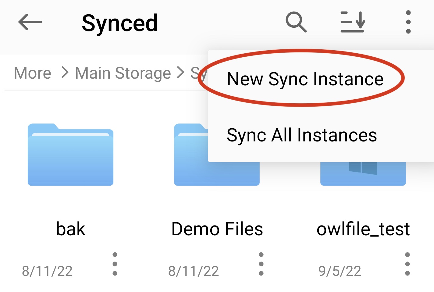 Creating a sync instance
