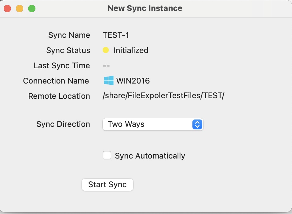Synchronisierungsrichtung und Optionen für die automatische Synchronisierung
