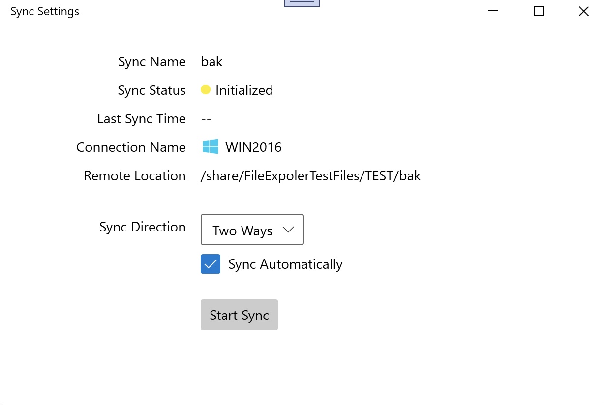 Synchronisierungsrichtung und Optionen für die automatische Synchronisierung