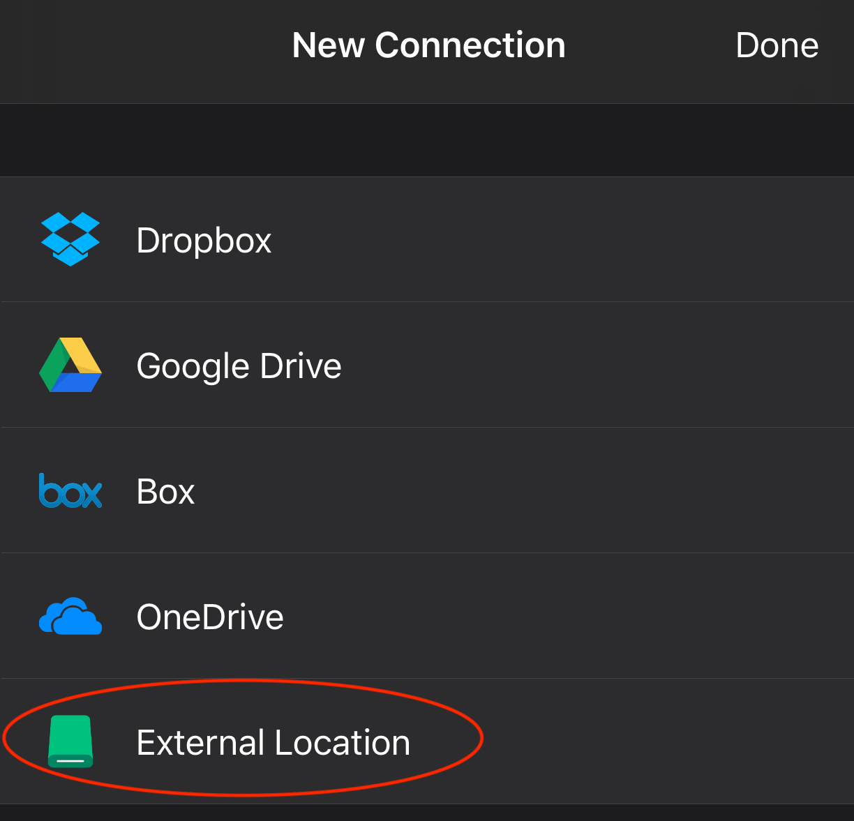 Choosing External Location
