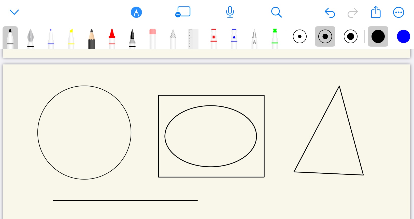 The Shape tool in UltraNotes