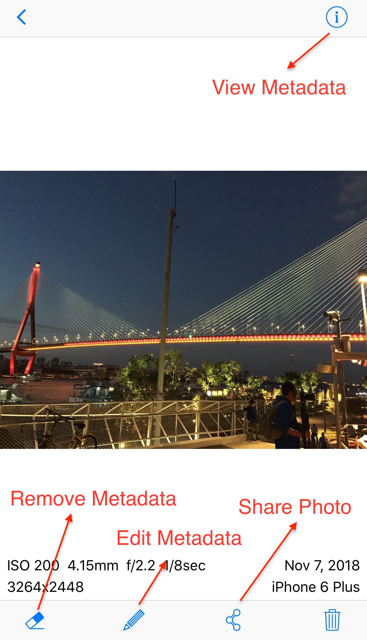 ViewExif displaying photo metadata